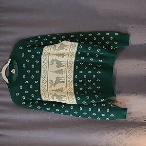 Drummond 1980s Moose & Evergreen Acrylic Sweater, XL